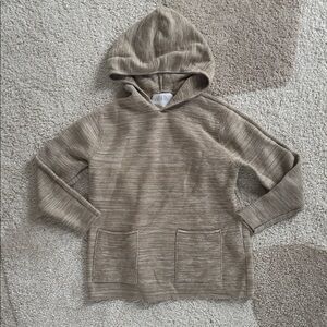 Zara Boys Beige Hooded Sweater with Pockets